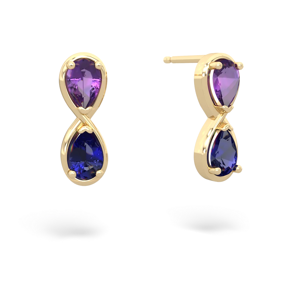 Amethyst Infinity 14K Yellow Gold earrings E5050