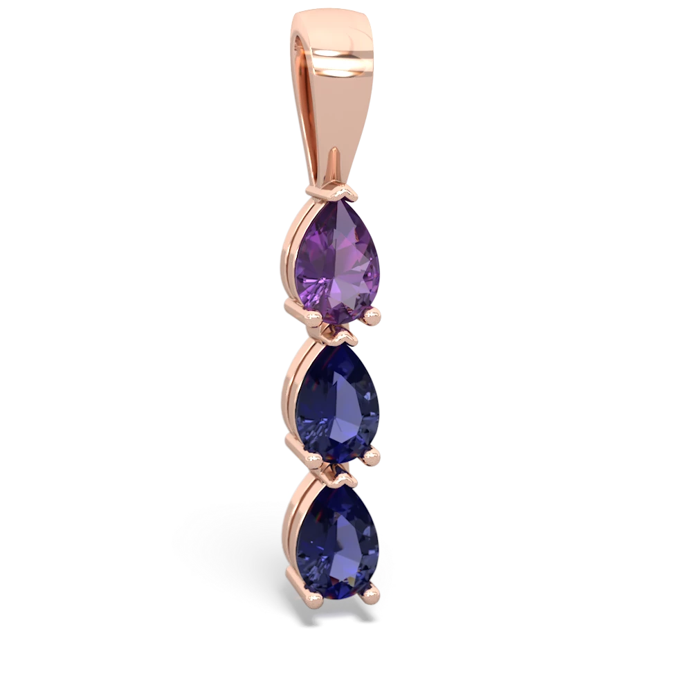 Amethyst Dew Drops 14K Rose Gold pendant P2251