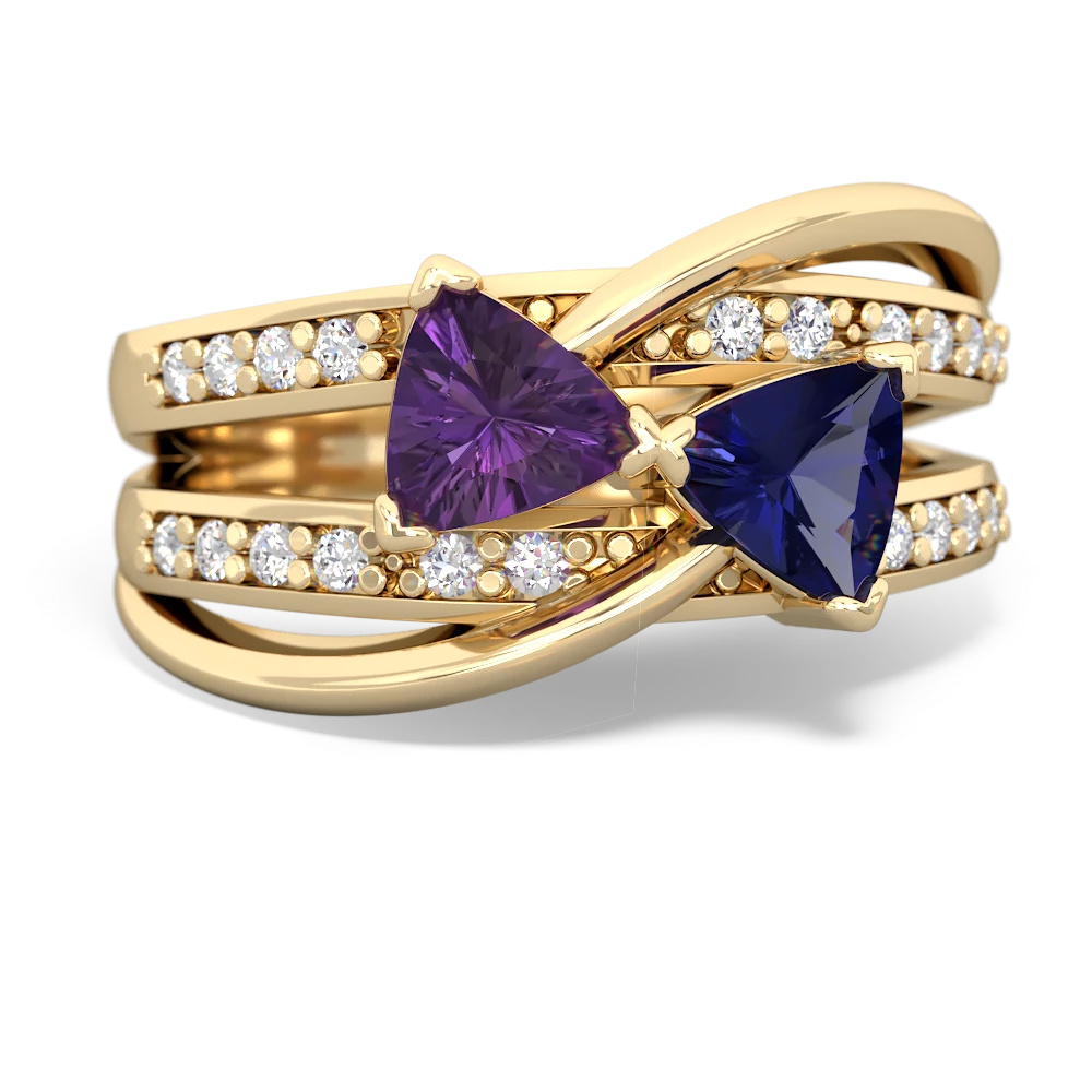 Amethyst Bowtie 14K Yellow Gold ring R2360