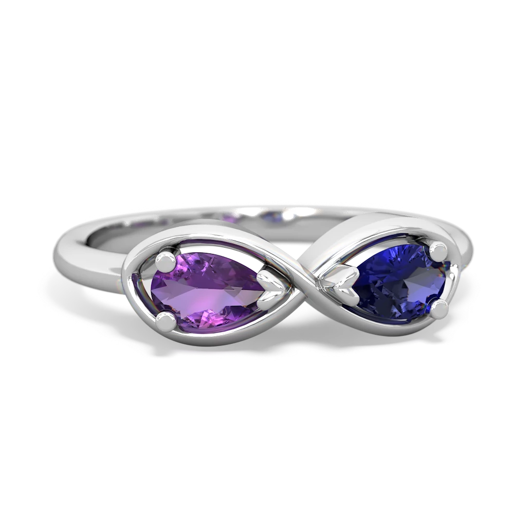 Amethyst Infinity 14K White Gold ring R5050