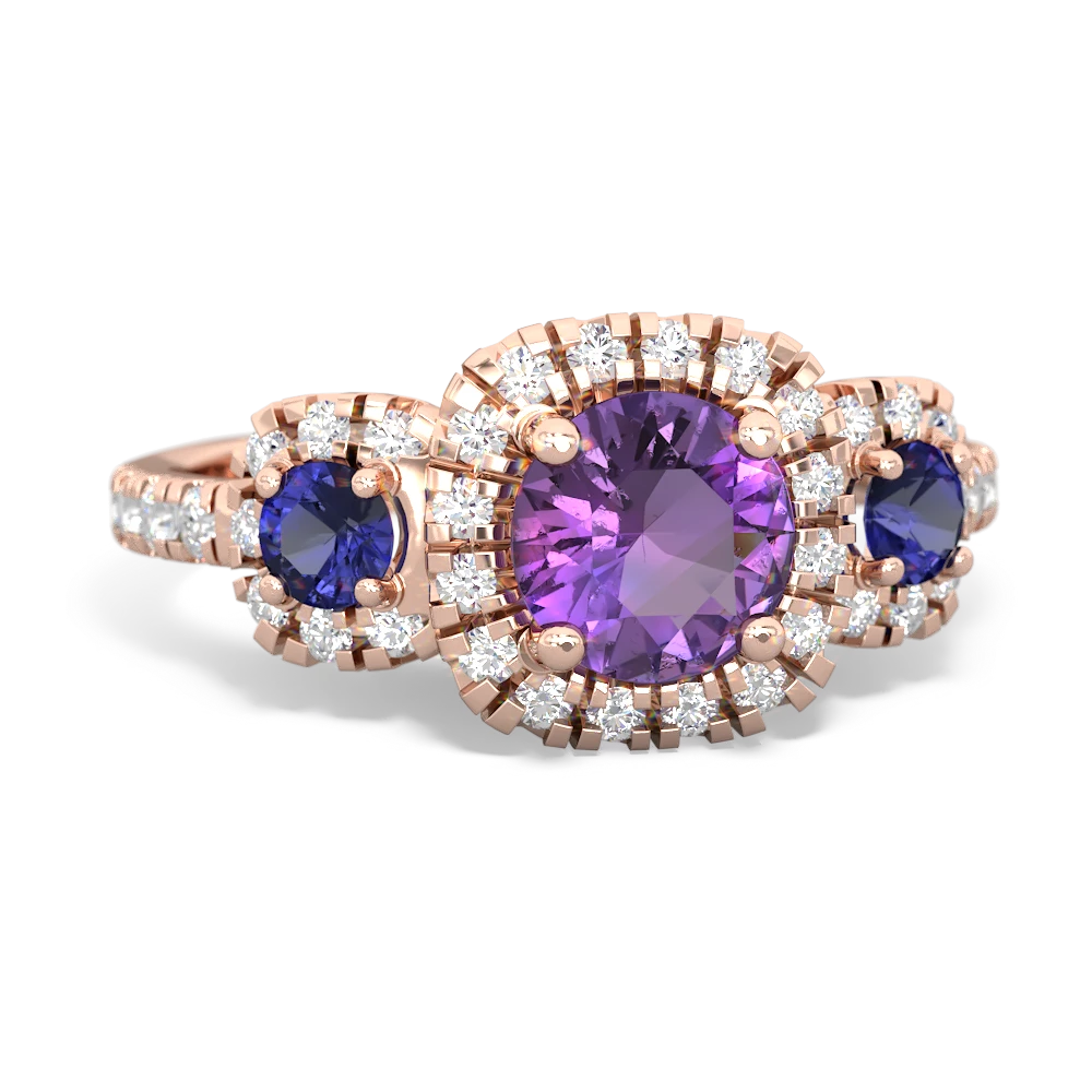 Amethyst Regal Halo 14K Rose Gold ring R5350