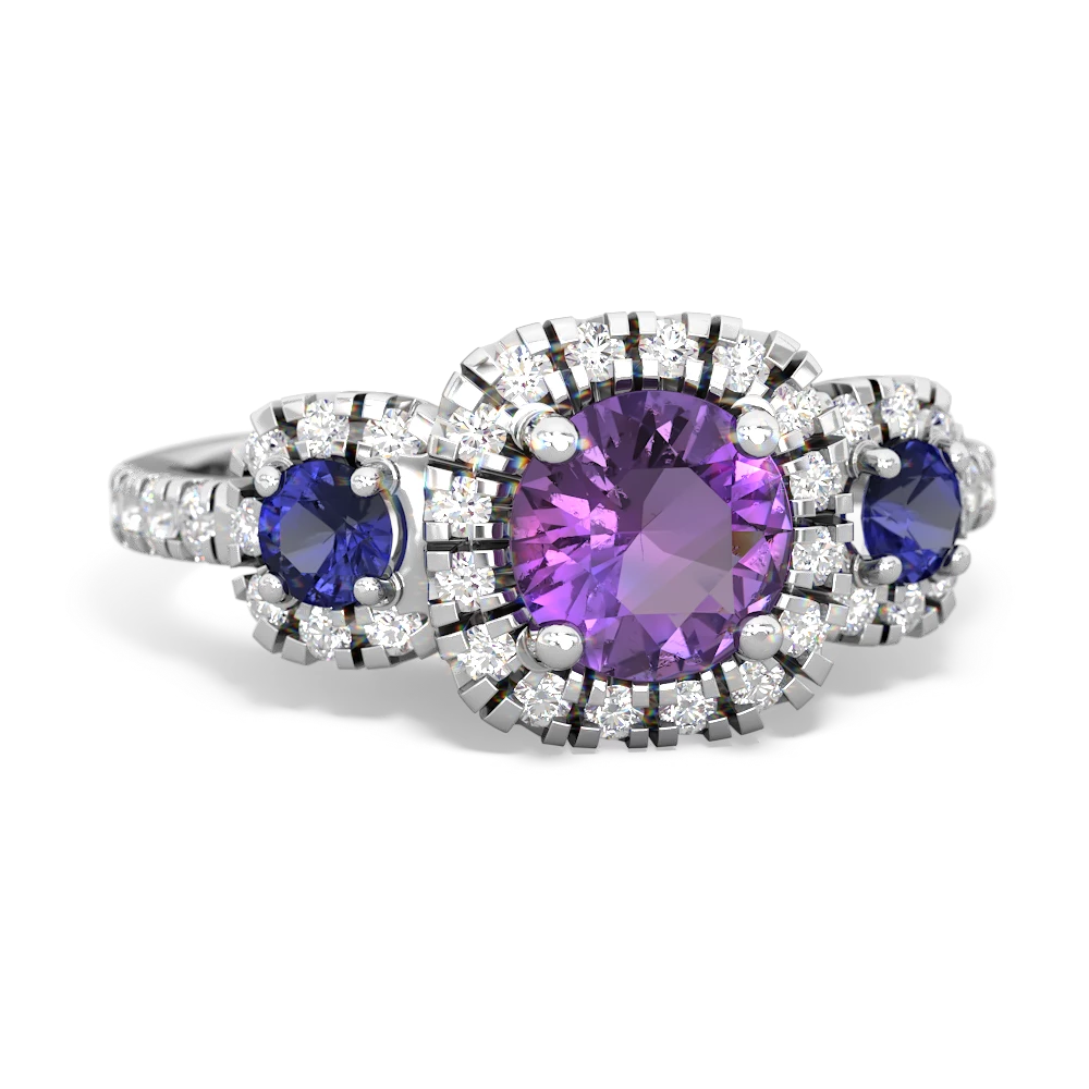 Amethyst Regal Halo 14K White Gold ring R5350