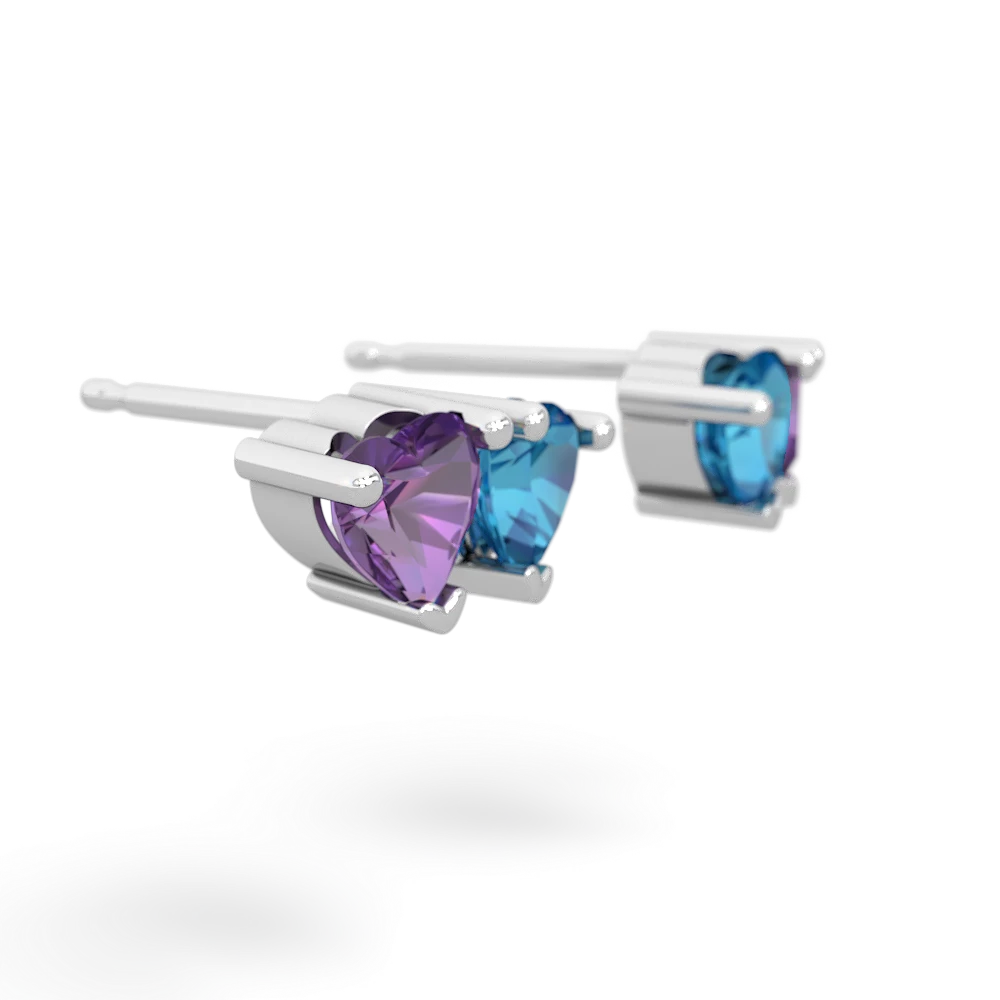 Amethyst Sweethearts 14K White Gold earrings E5260