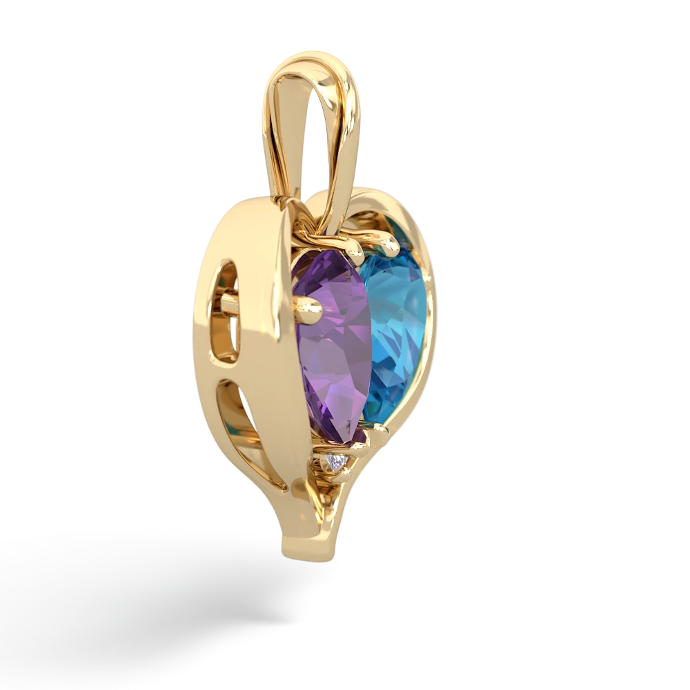 Amethyst Two Become One 14K Yellow Gold pendant P5330