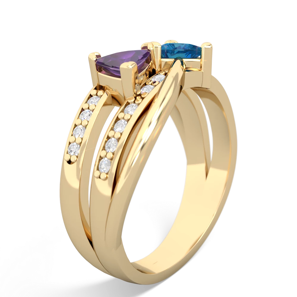 Amethyst Bowtie 14K Yellow Gold ring R2360