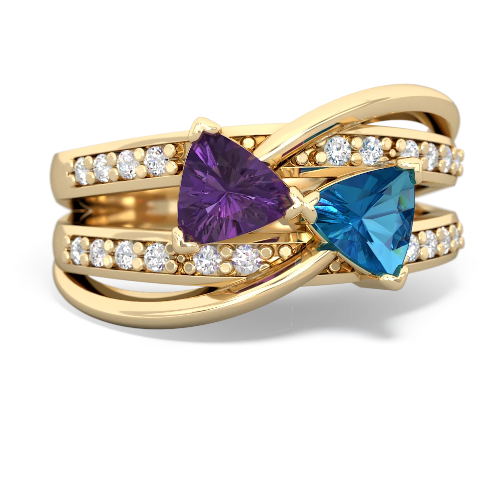 Amethyst Bowtie 14K Yellow Gold ring R2360