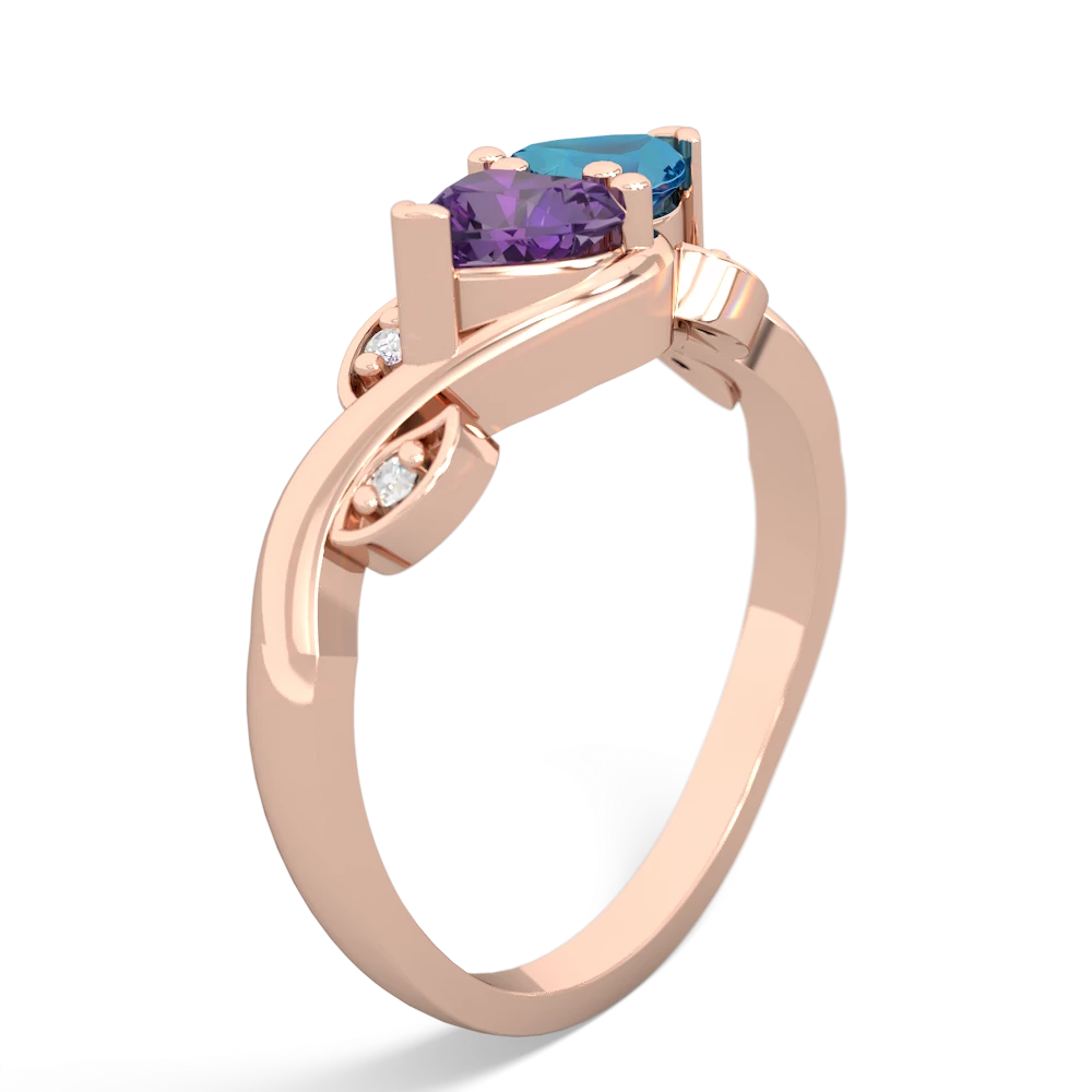 Amethyst Floral Elegance 14K Rose Gold ring R5790