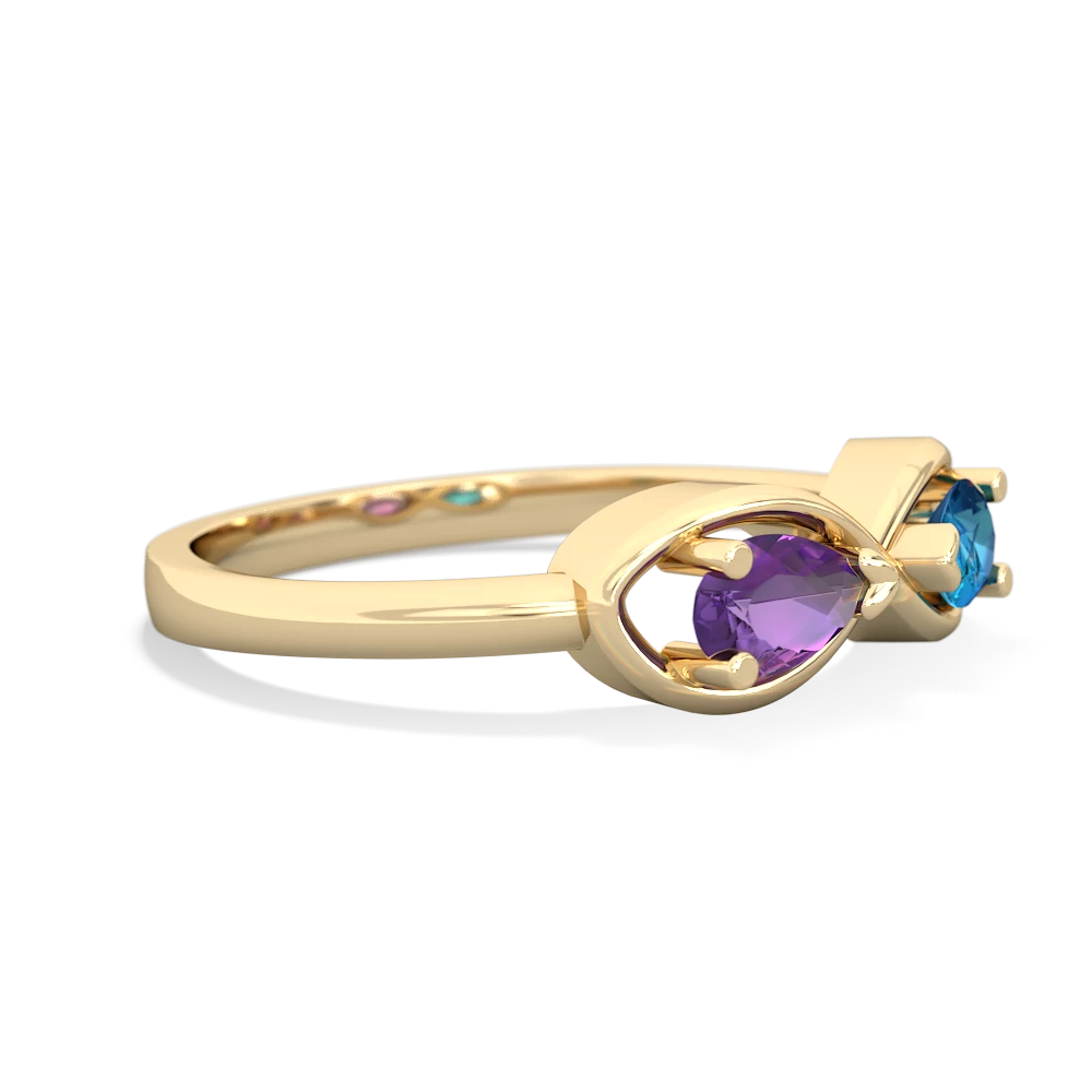 Amethyst Infinity 14K Yellow Gold ring R5050