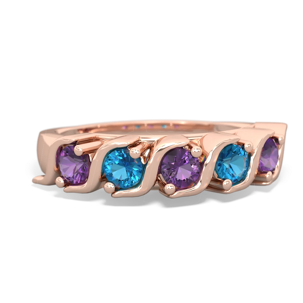 Amethyst Anniversary Band 14K Rose Gold ring R2089