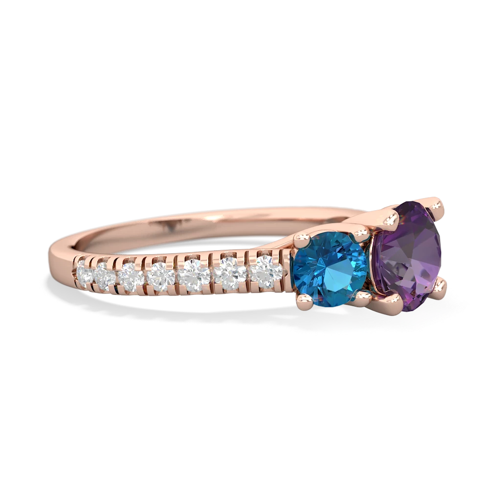 Amethyst Pave Trellis 14K Rose Gold ring R5500