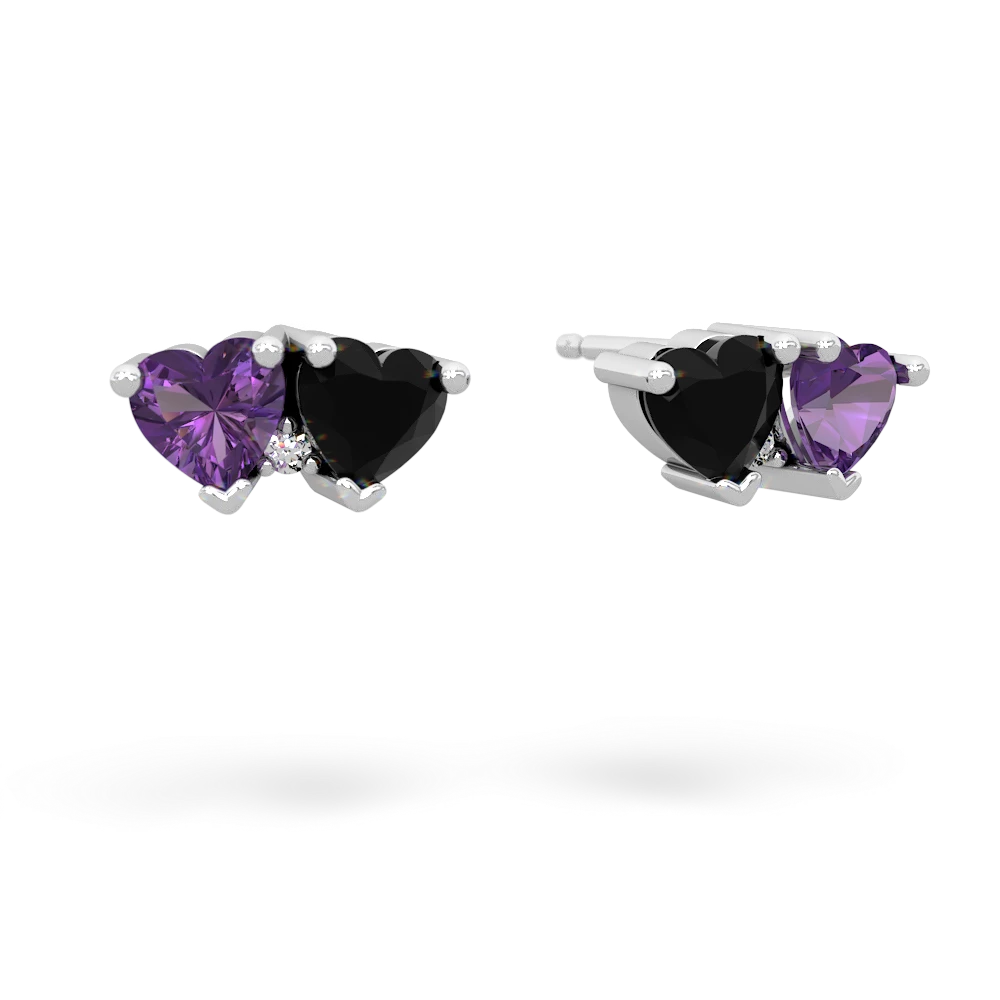 Amethyst Sweethearts 14K White Gold earrings E5260