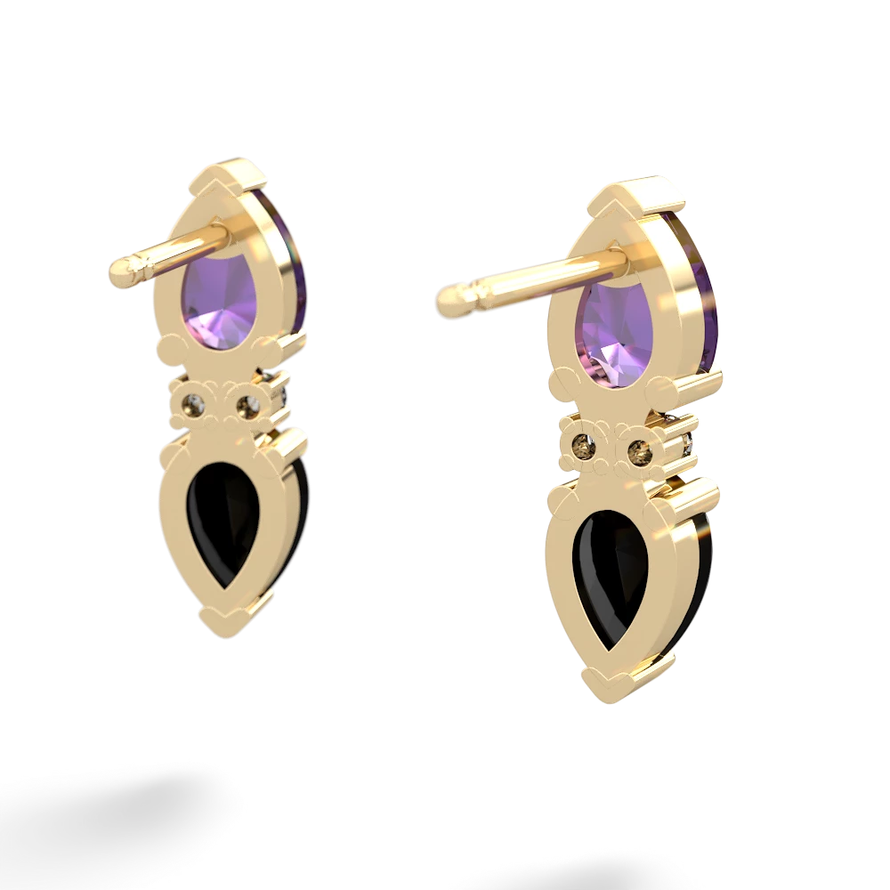 Amethyst Bowtie Drop 14K Yellow Gold earrings E0865