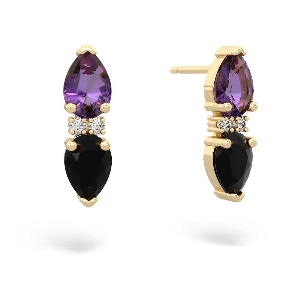 Amethyst Bowtie Drop 14K Yellow Gold earrings E0865