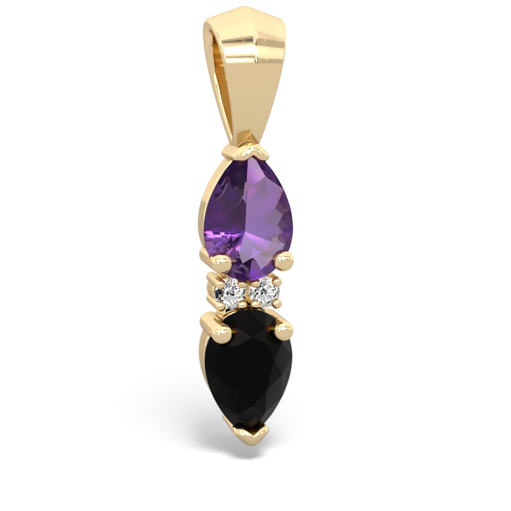 Amethyst Bowtie Drop 14K Yellow Gold pendant P0865