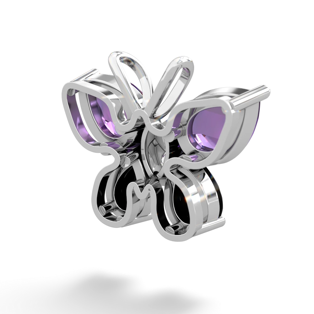 Amethyst Butterfly 14K White Gold pendant P2215