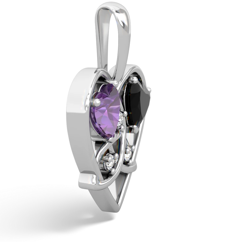 Amethyst Celtic Trinity Heart 14K White Gold pendant P5331