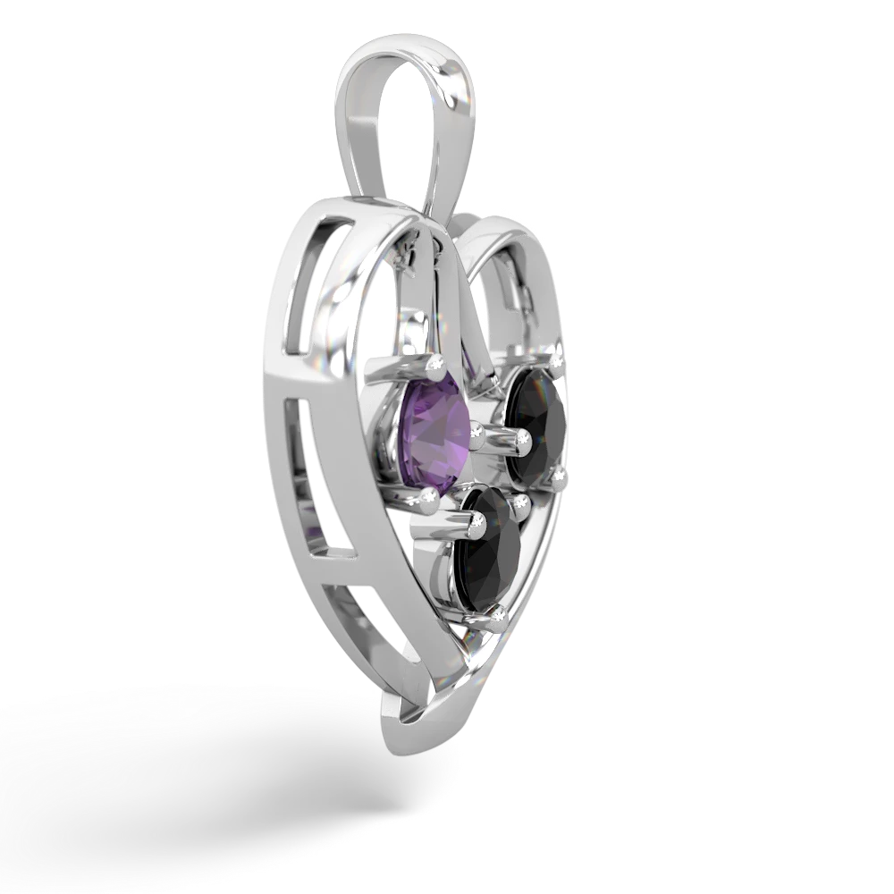 Amethyst Glowing Heart 14K White Gold pendant P2233