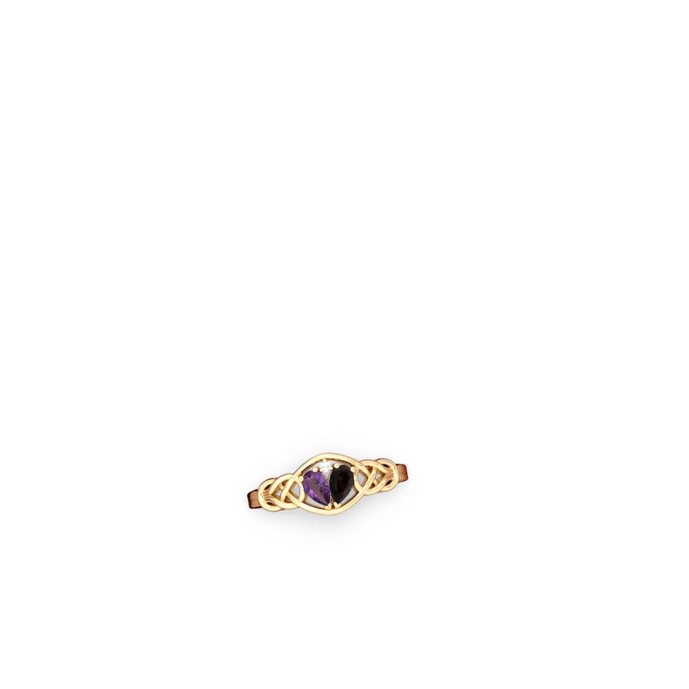 Amethyst Celtic Love Knot 14K Yellow Gold ring R5420