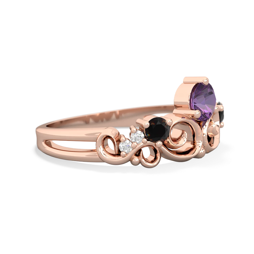 Amethyst Crown Keepsake 14K Rose Gold ring R5740