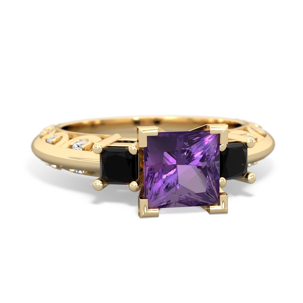 Amethyst Eternal Embrace Engagement 14K Yellow Gold ring C2001