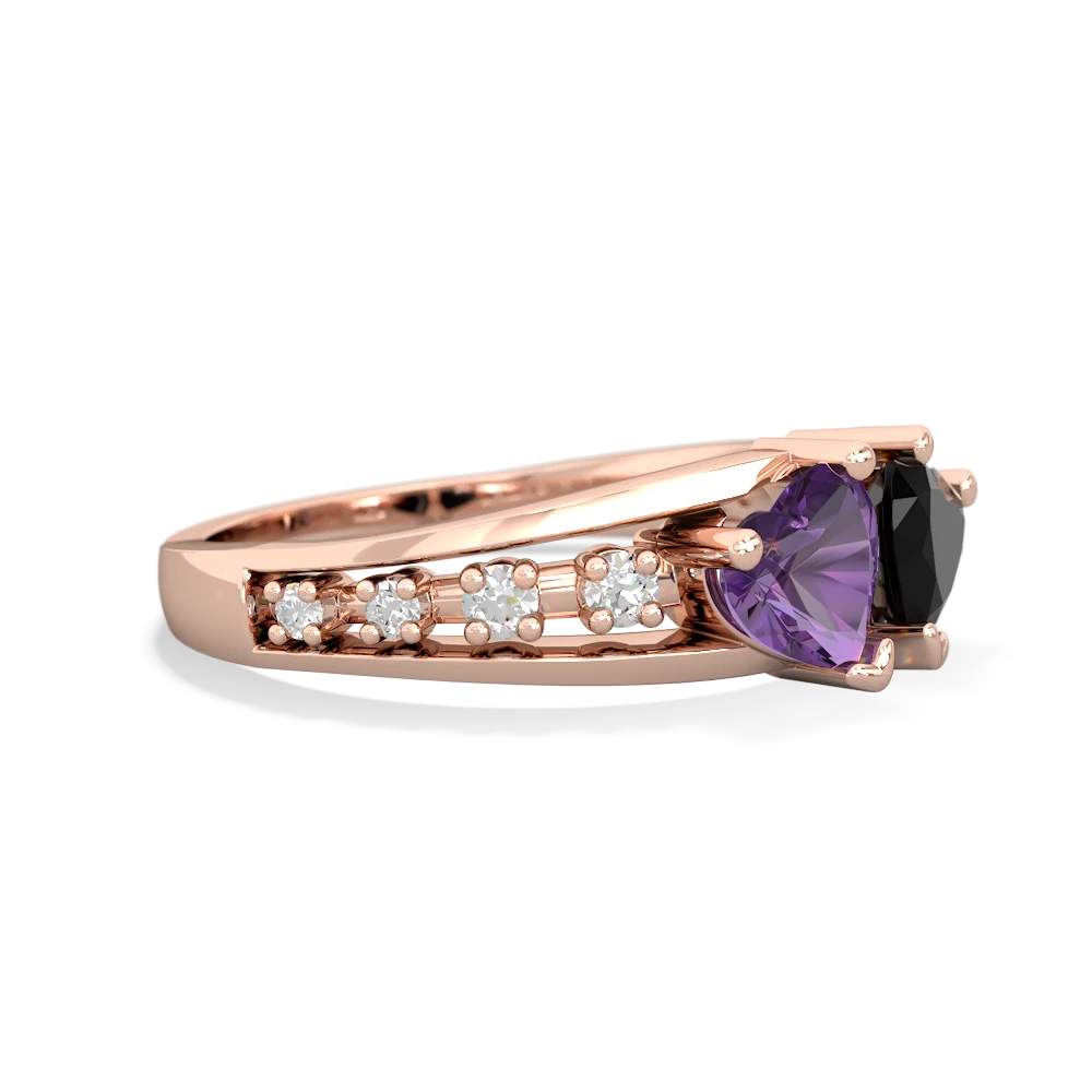 Amethyst Heart To Heart 14K Rose Gold ring R3342