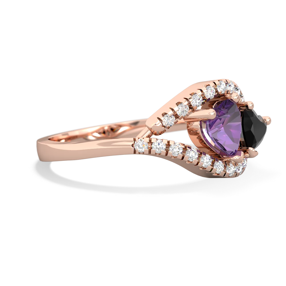 Amethyst Mother And Child 14K Rose Gold ring R3010