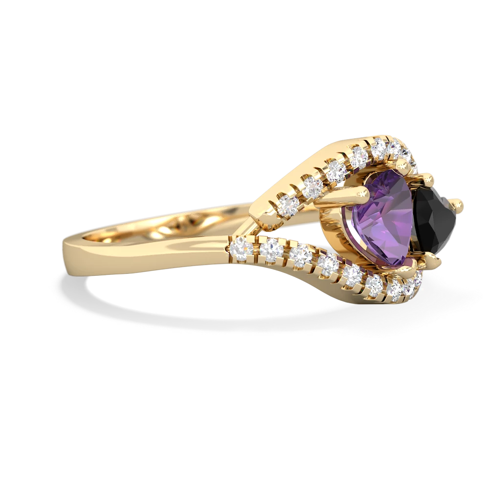 Amethyst Mother And Child 14K Yellow Gold ring R3010