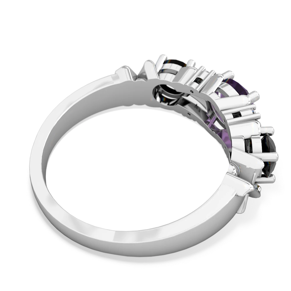 Amethyst Hugs And Kisses 14K White Gold ring R5016