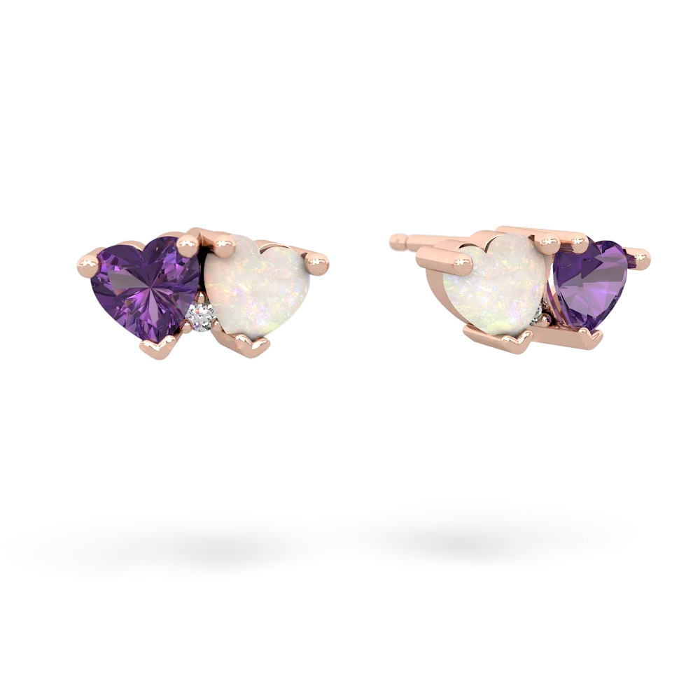 Amethyst Sweethearts 14K Rose Gold earrings E5260