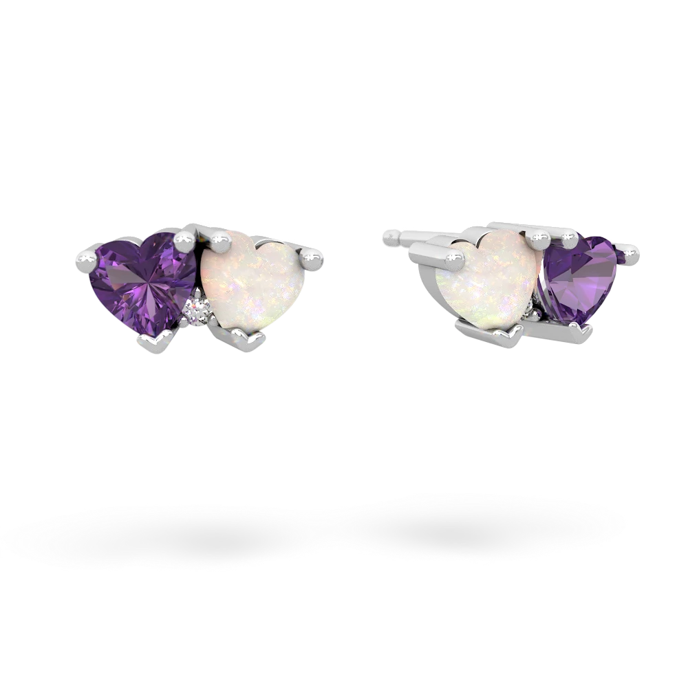 Amethyst Sweethearts 14K White Gold earrings E5260