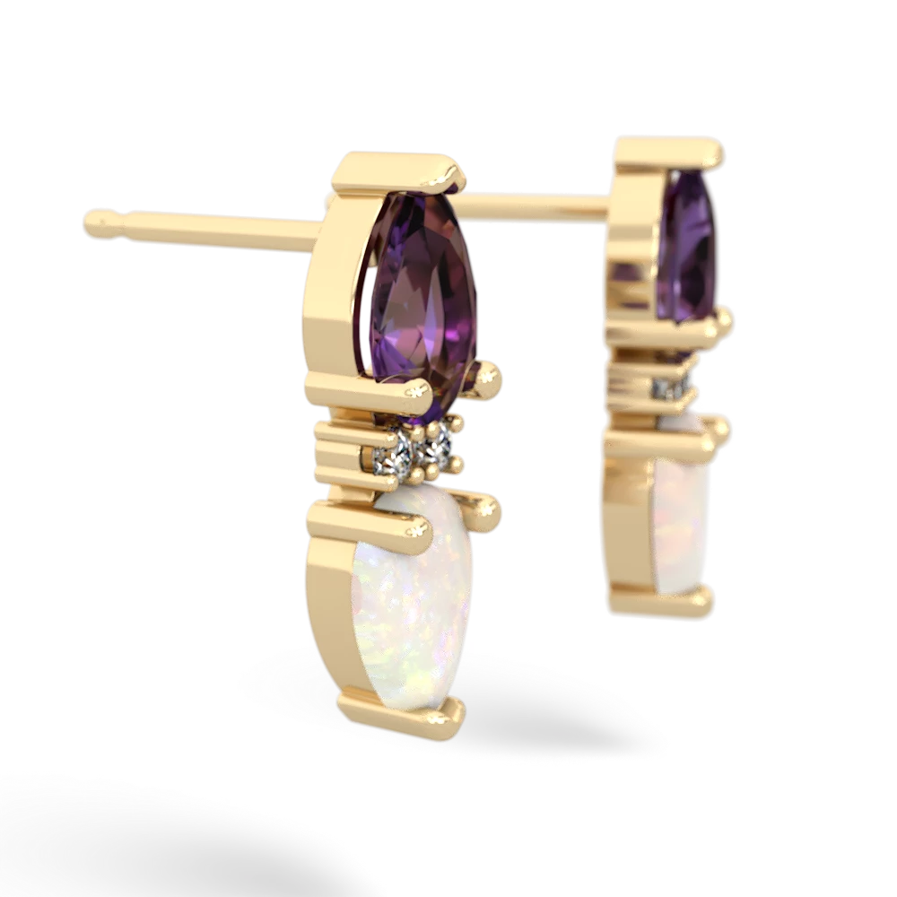 Amethyst Bowtie Drop 14K Yellow Gold earrings E0865