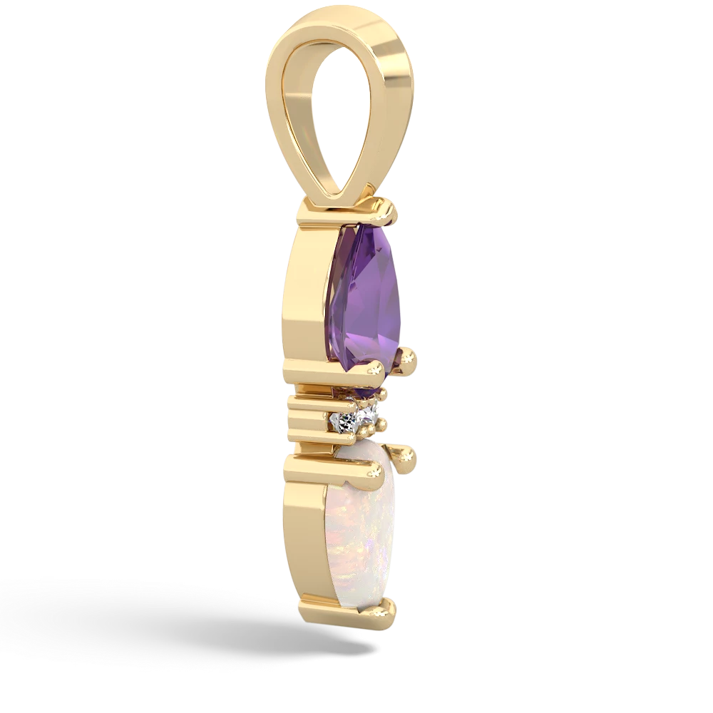 Amethyst Bowtie Drop 14K Yellow Gold pendant P0865