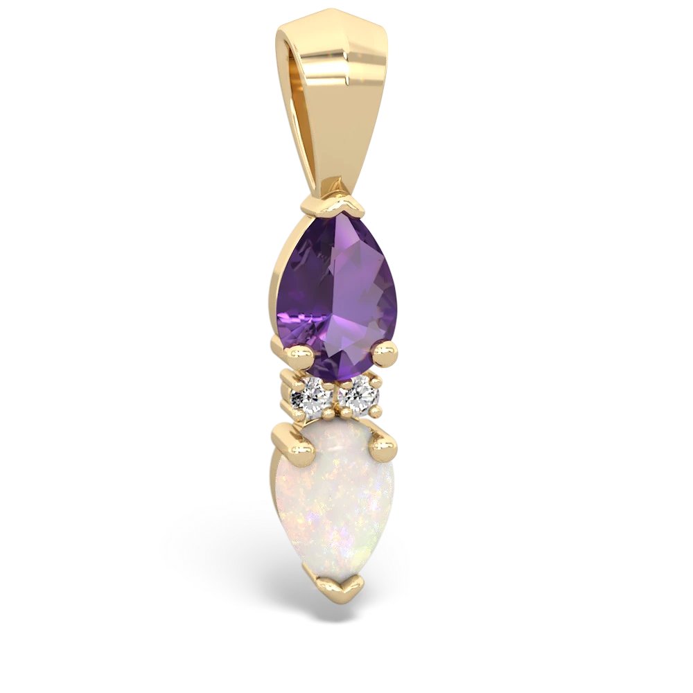 Amethyst Bowtie Drop 14K Yellow Gold pendant P0865