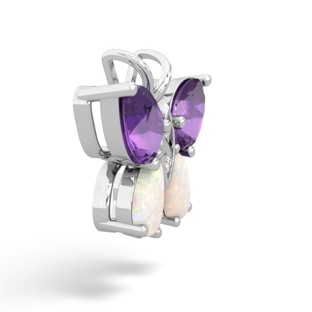 Amethyst Butterfly 14K White Gold pendant P2215