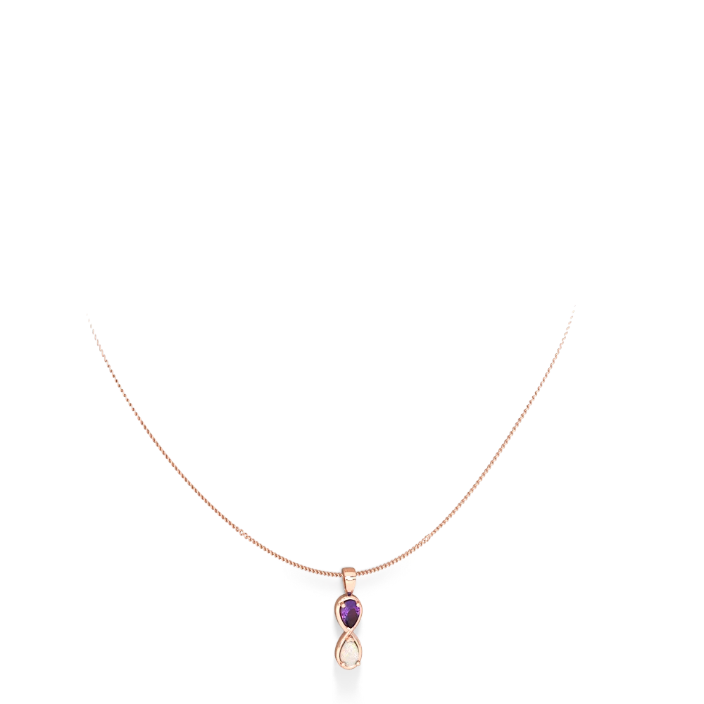 Amethyst Infinity 14K Rose Gold pendant P5050