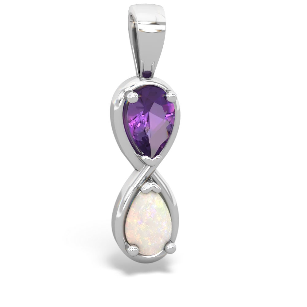 Amethyst Infinity 14K White Gold pendant P5050