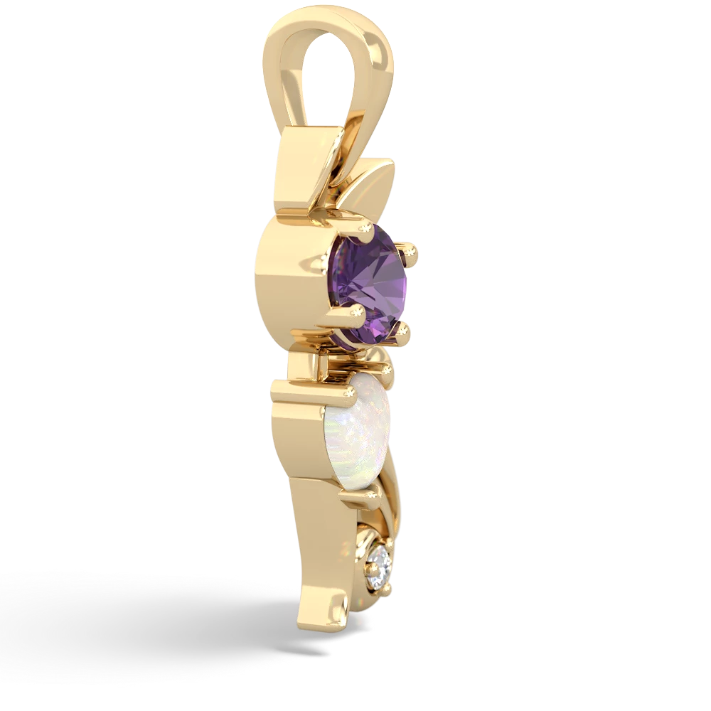 Amethyst Kitten 14K Yellow Gold pendant P5780