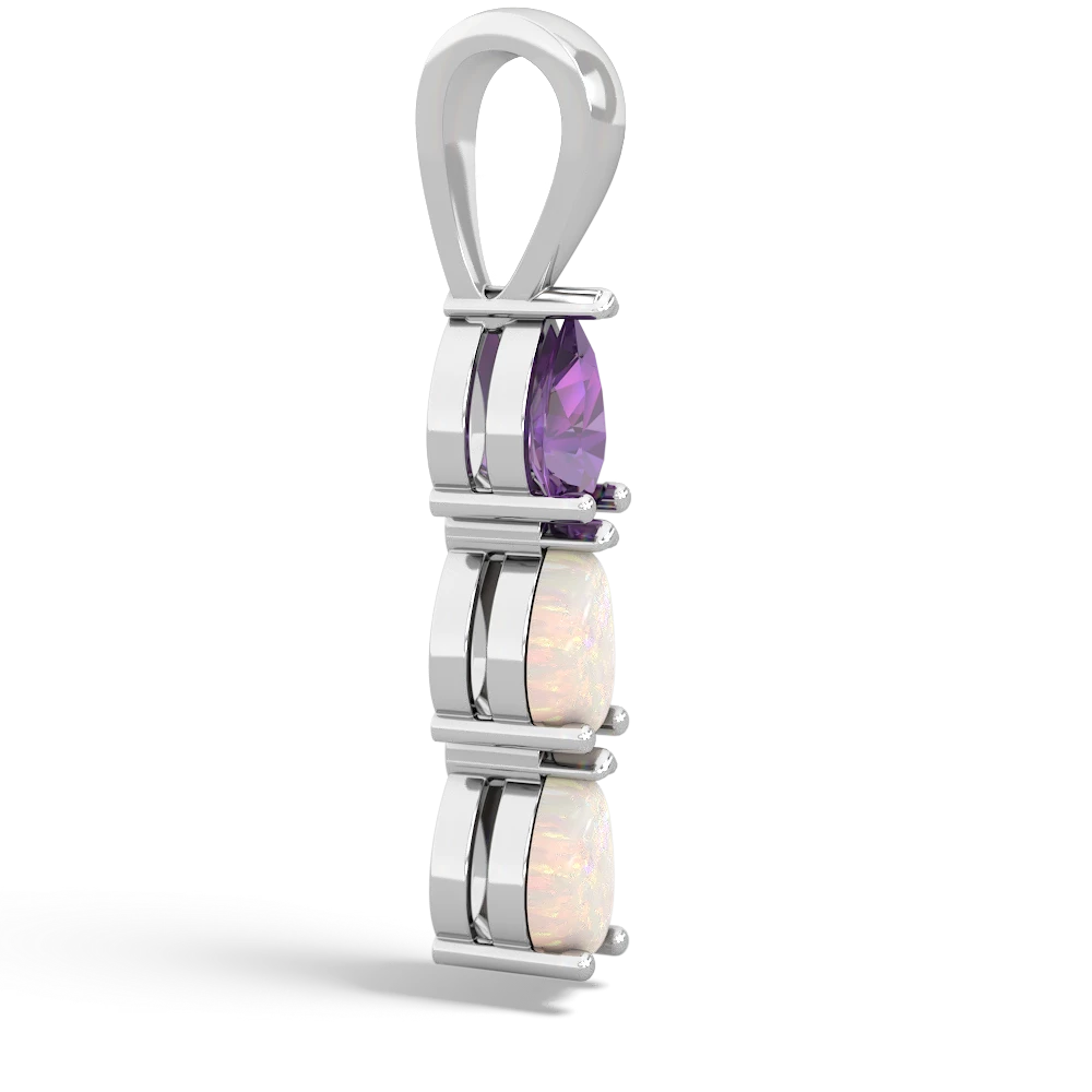 Amethyst Dew Drops 14K White Gold pendant P2251