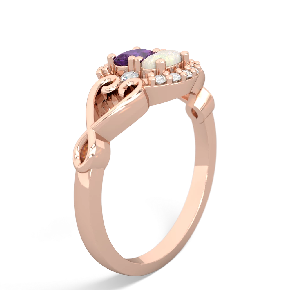 Amethyst Love Nest 14K Rose Gold ring R5860