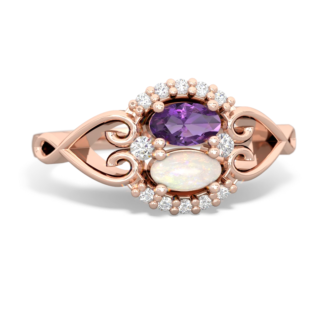 Amethyst Love Nest 14K Rose Gold ring R5860