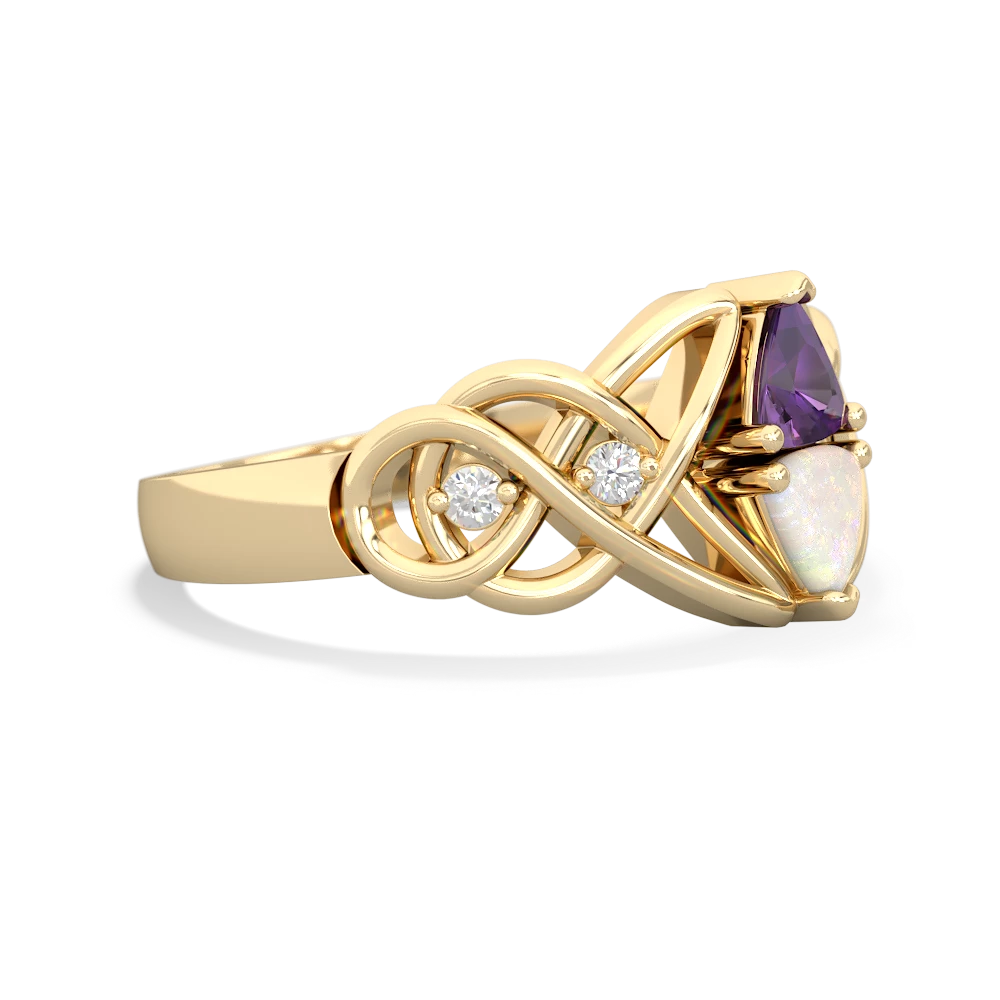 Amethyst Keepsake Celtic Knot 14K Yellow Gold ring R5300