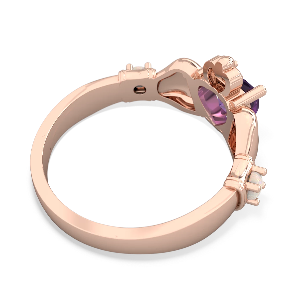 Amethyst Claddagh Keepsake 14K Rose Gold ring R5245