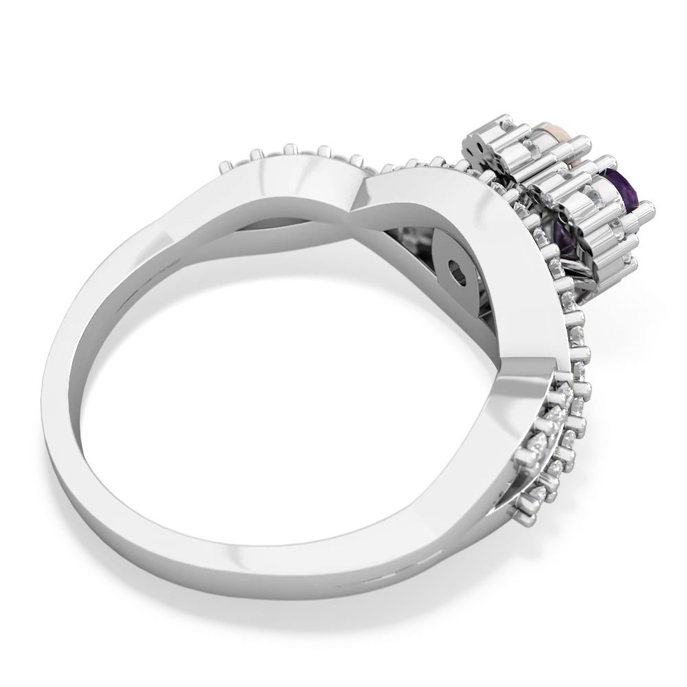 Amethyst Diamond Twist 'One Heart' 14K White Gold ring R2640HRT