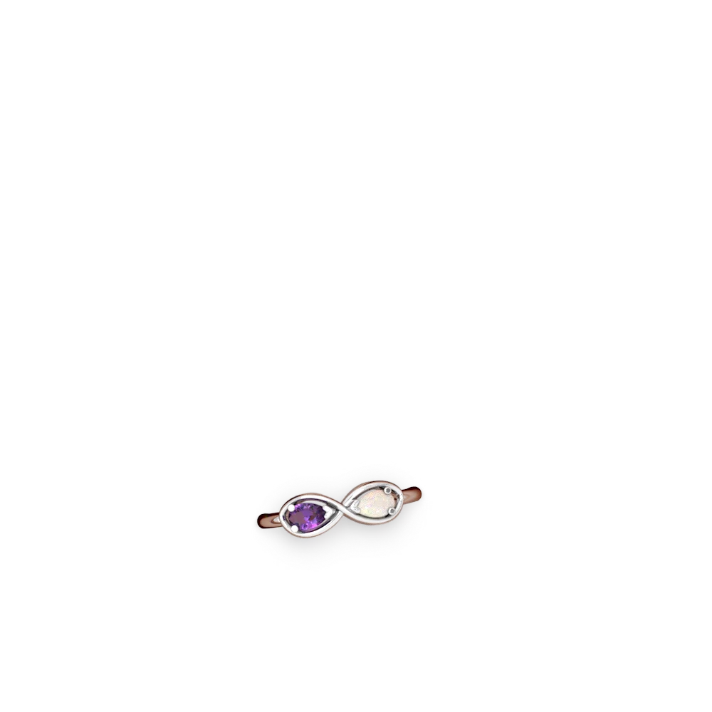 Amethyst Infinity 14K White Gold ring R5050