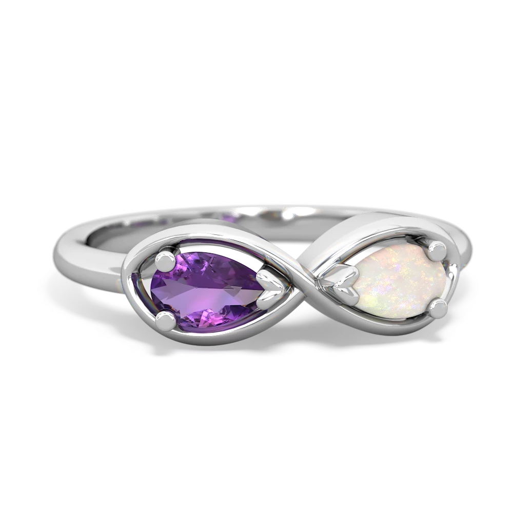 Amethyst Infinity 14K White Gold ring R5050