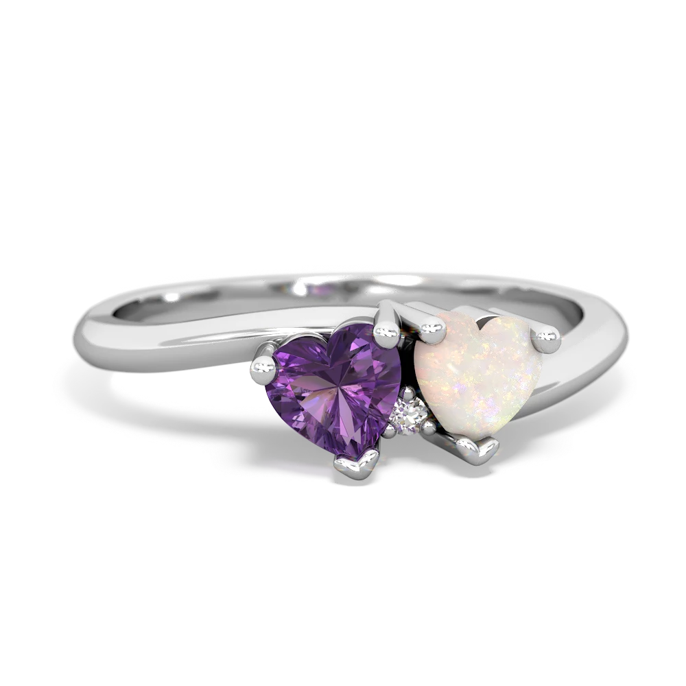 Amethyst Sweethearts 14K White Gold ring R5260