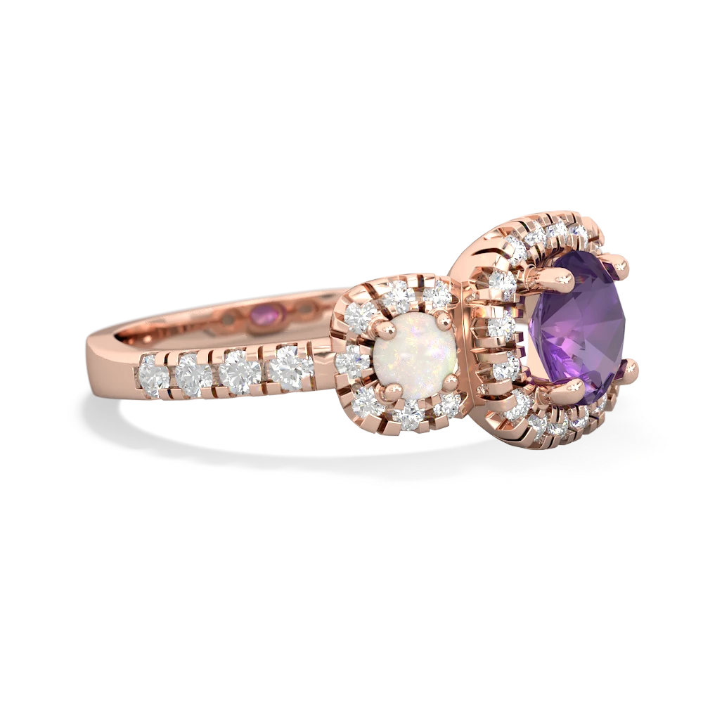 Amethyst Regal Halo 14K Rose Gold ring R5350