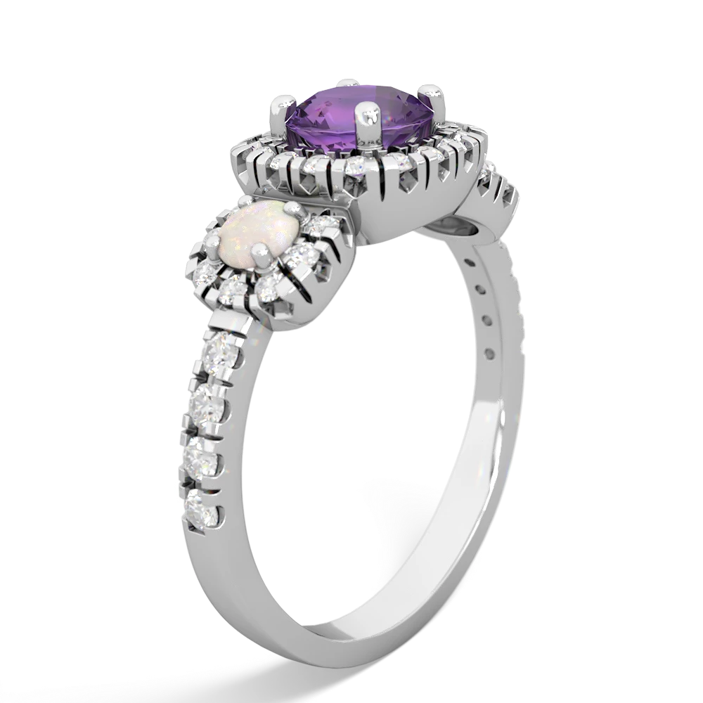 Amethyst Regal Halo 14K White Gold ring R5350