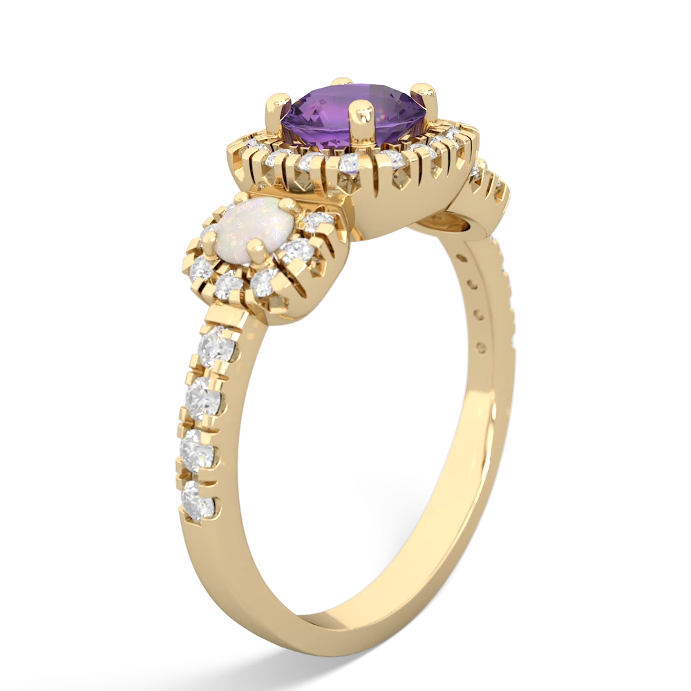 Amethyst Regal Halo 14K Yellow Gold ring R5350