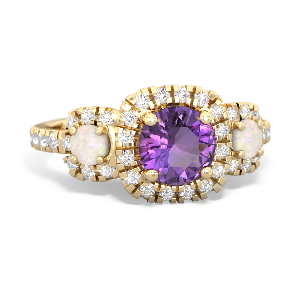 Amethyst Regal Halo 14K Yellow Gold ring R5350